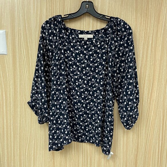 Loft Tops - Loft Navy Floral Top Size LP